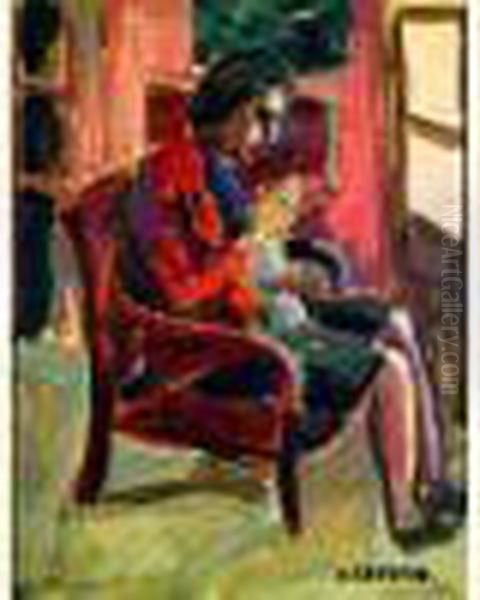 La Tricoteuse Oil Painting by Auguste Chabaud