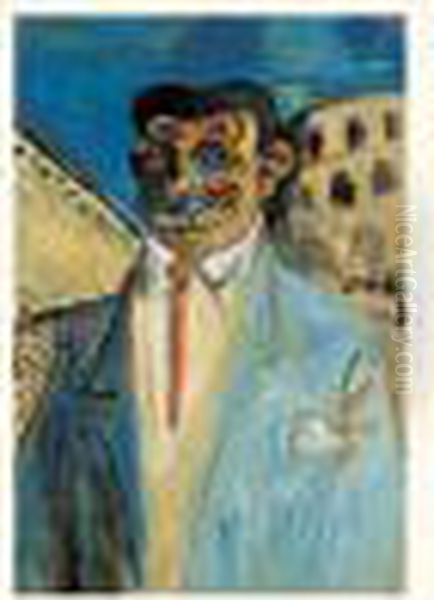 L'aficionado Devant L'arene, Circa 1908-1909 Oil Painting by Auguste Chabaud