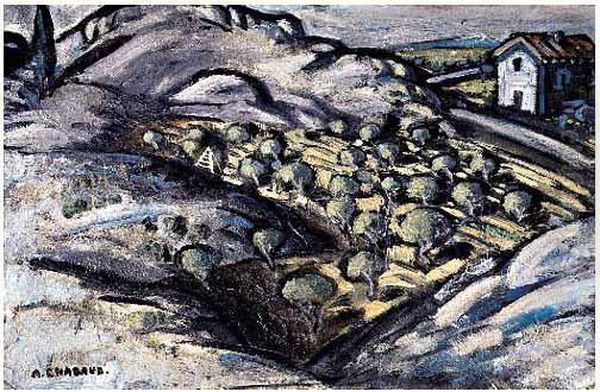 Champ D'oliviers Oil Painting by Auguste Chabaud