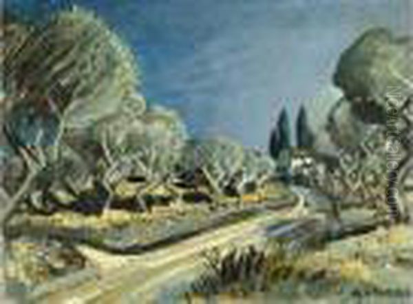 Oliviers Oil Painting by Auguste Chabaud