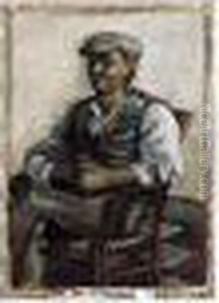 Jeune Paysan Aux Mains Croisees, 1921. Oil Painting by Auguste Chabaud