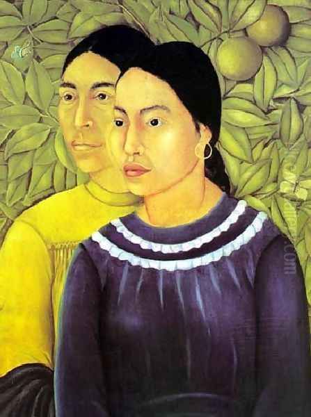 Two Women Oil Painting by Frida Kahlo