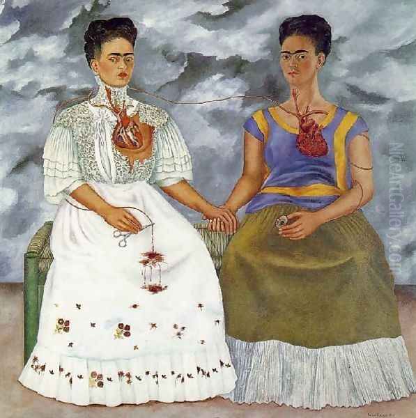 The Two Fridas Oil Painting by Frida Kahlo