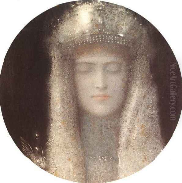 The Silver Tiara Oil Painting by Fernand Khnopff