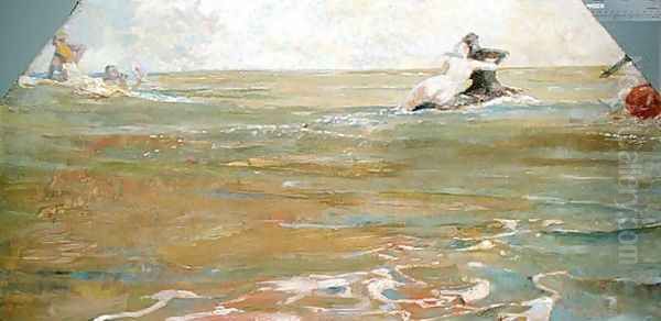Sea Gods in the Ocean, 1884-85 Oil Painting by Max Klinger