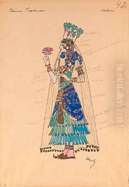 Costume designs for Konek Gorbunok Oil Painting by Konstantin Alexeievitch Korovin