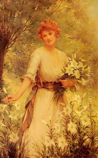 Picking Wild Flowers Oil Painting by Sydney Kendrick