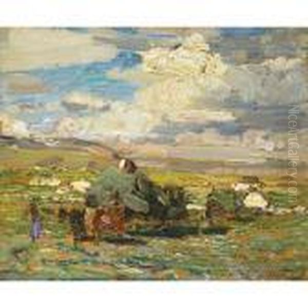 Raccolta Del Fieno Oil Painting by Beppe Ciardi