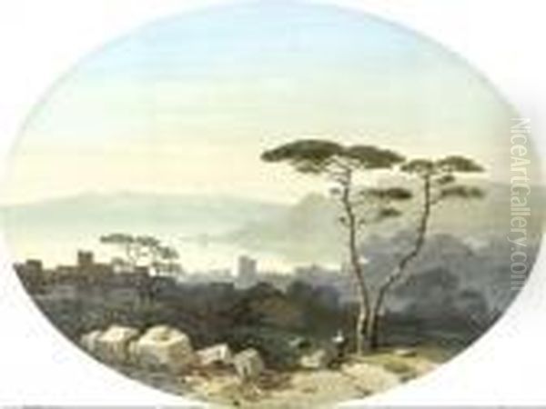 Paysage Ditalie Oil Painting by Eugene Ciceri