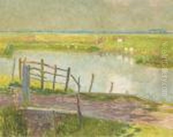 La Barriere (mai) - La Lys Oil Painting by Emile Claus