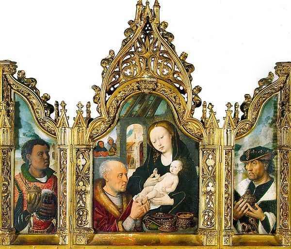 Adoration of the Magi Triptych Oil Painting by Master of the Khanenko Adoration
