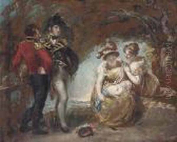 A Group Of Figures In A Wood, 
Traditionally Identified As Generalfisher, Captain Wordsworth, Mary 
Fisher, Maria Constable And Ababy Oil Painting by John Constable