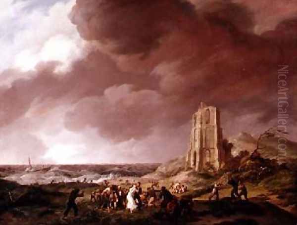 The Shipwreck Oil Painting by Johannes Hermanus Koekkoek
