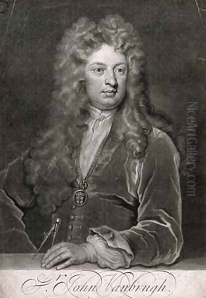Sir John Vanbrugh 1664-1726 Oil Painting by Sir Godfrey Kneller