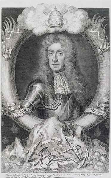 Portrait of James VII of Scotland II of England 1633-1701 Oil Painting by Sir Godfrey Kneller