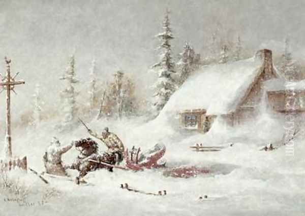 The Blizzard Oil Painting by Cornelius David Krieghoff