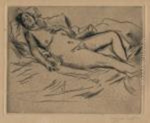 Schlafende Oil Painting by Lovis (Franz Heinrich Louis) Corinth