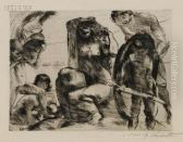 Der Spiegel Der Venus Oil Painting by Lovis (Franz Heinrich Louis) Corinth