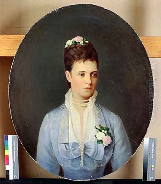 Portrait of the Russian Empress Maria Fyodorovna Oil Painting by Johann Koler