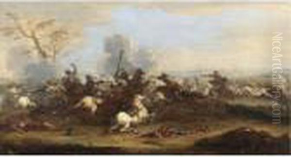 Scena Di Battaglia Oil Painting by Jacques Courtois