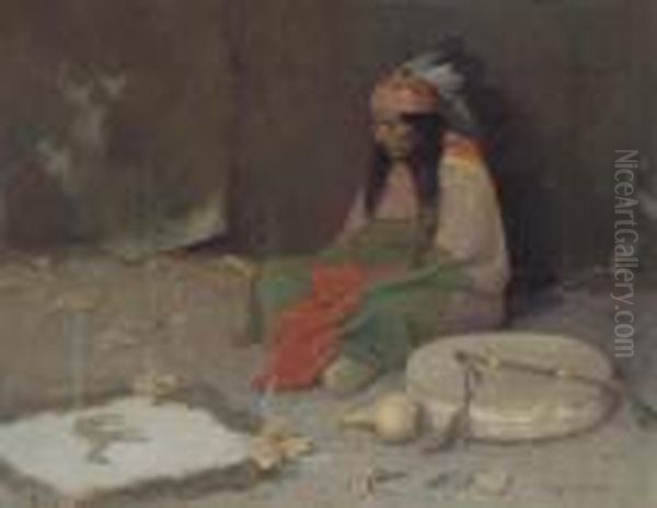 Medicine Man Oil Painting by Eanger Irving Couse
