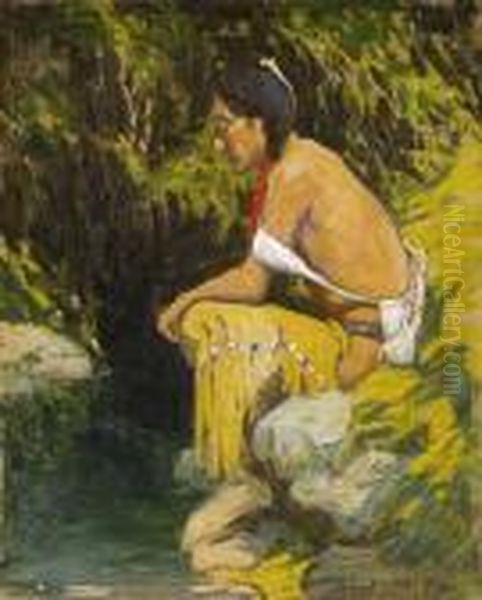 Resting Oil Painting by Eanger Irving Couse