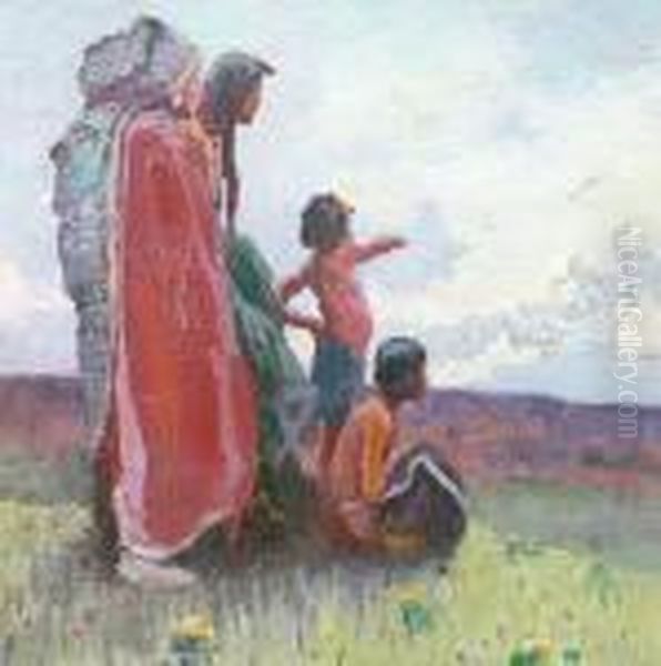 Visions Of The Past #2 Oil Painting by Eanger Irving Couse
