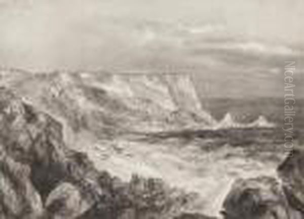 Coastal View Oil Painting by David I Cox