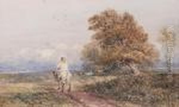 Crossing The Common Oil Painting by David I Cox