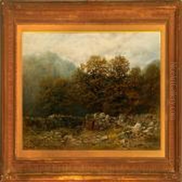 Summer Day With Mother And Child Oil Painting by Thomas Creswick
