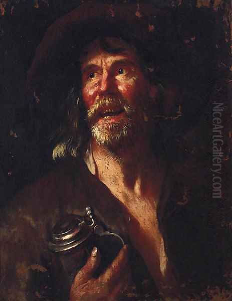 A boor Oil Painting by Bernhard Keil