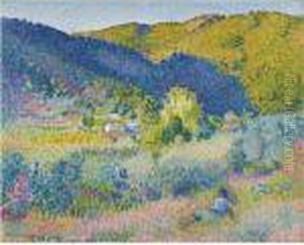 Paysage De La Chaine Des Maures Oil Painting by Henri Edmond Cross