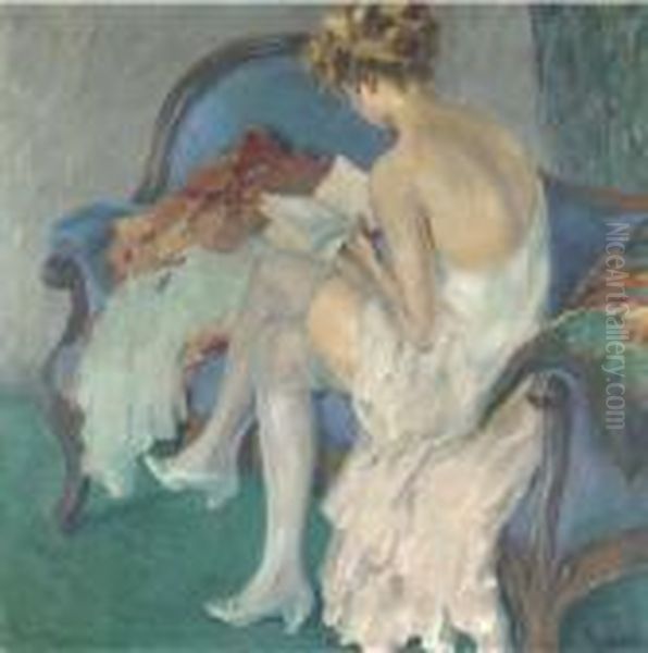 The Novel Oil Painting by Edward Alfred Cucuel