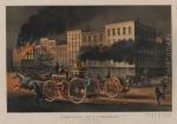 The Life Of A Fireman. The Metropolitan System Oil Painting by Currier & Ives Publishers