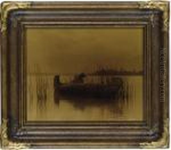 The Rush Gatherer, Kutenai Oil Painting by Edward Sherrif Curtis