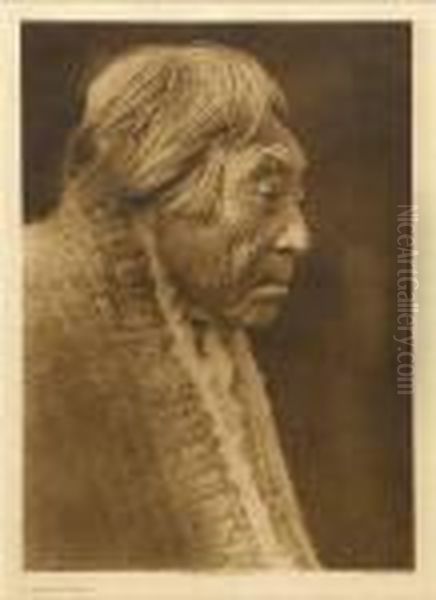 Two Photogravures Oil Painting by Edward Sherrif Curtis