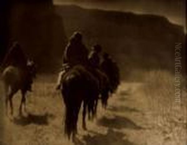 The Vanishing Race Oil Painting by Edward Sherrif Curtis