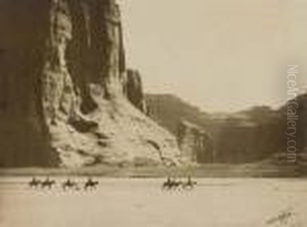 Canon De Chelley Oil Painting by Edward Sherrif Curtis