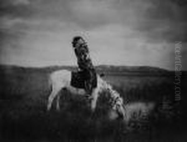 Oasis In The Badlands Oil Painting by Edward Sherrif Curtis