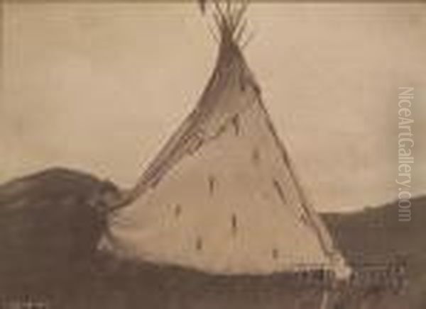 Original Platinum Photograph Oil Painting by Edward Sherrif Curtis