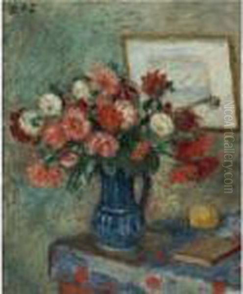 Vase De Fleurs Oil Painting by Georges dEspagnat