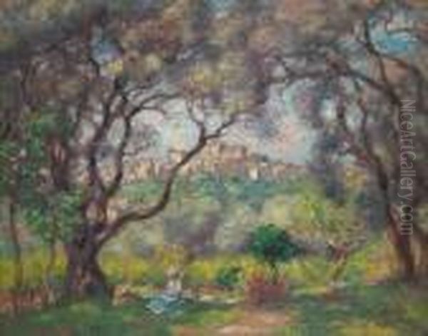 Vue De Cagnes Oil Painting by Georges dEspagnat