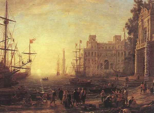 Port with Villa Medici Oil Painting by Claude Lorrain (Gellee)