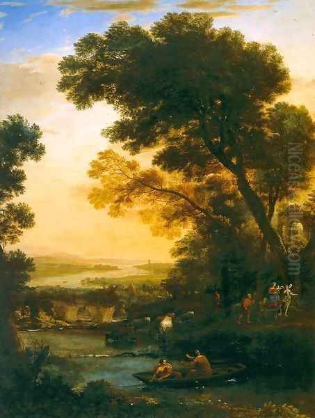 Ideal Landscape with the Flight into Egypt Oil Painting by Claude Lorrain (Gellee)