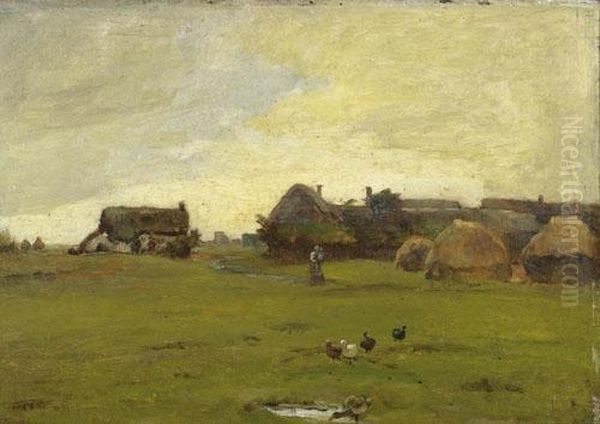 Bauernhof. Oil Painting by Charles-Francois Daubigny