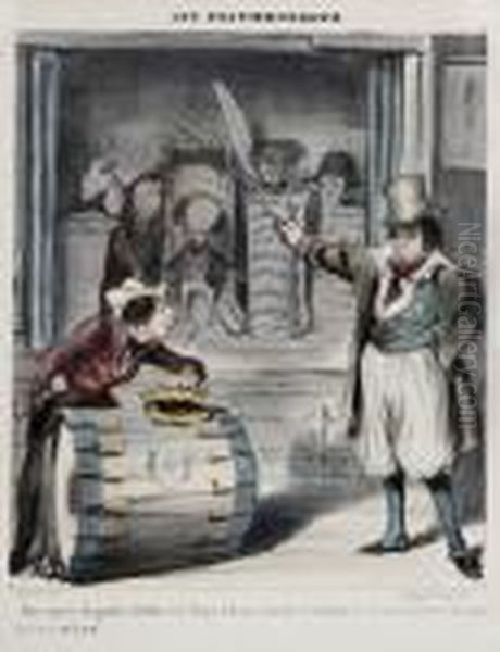 Les Saltimbanques Oil Painting by Honore Daumier