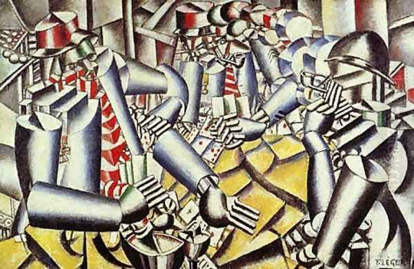Soldiers Playing at Cards Oil Painting by Fernand Leger