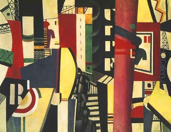 City Oil Painting by Fernand Leger