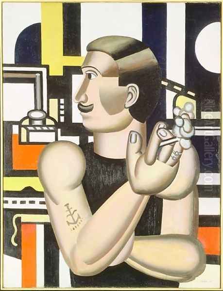 The Mechanic Oil Painting by Fernand Leger