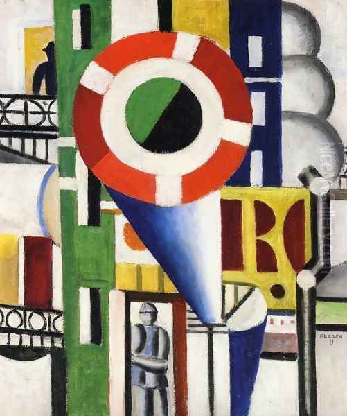 Un Disque dans la Ville Oil Painting by Fernand Leger